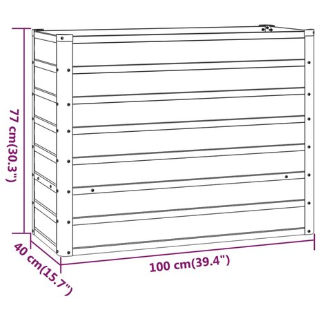 Plantenbak verhoogd 100x40x77 cm cortenstaal roestig 8