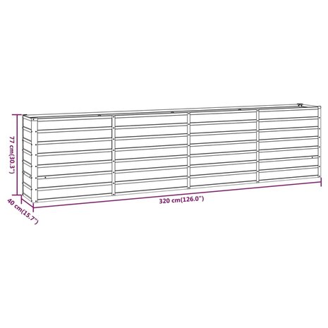 Plantenbak verhoogd 320x40x77 cm cortenstaal roestig 8