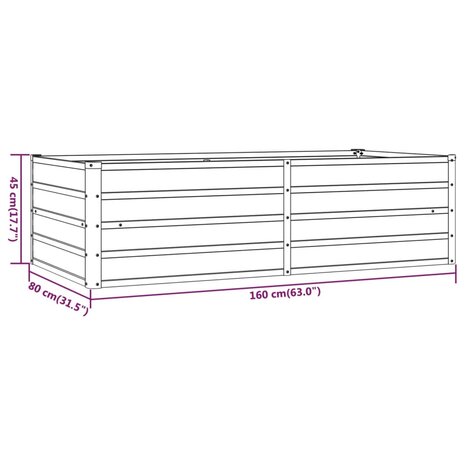 Plantenbak verhoogd 160x80x45 cm cortenstaal roestig 7