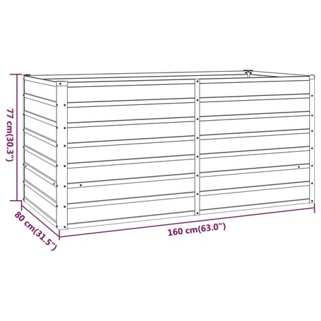 Plantenbak verhoogd 160x80x77 cm cortenstaal roestig 8