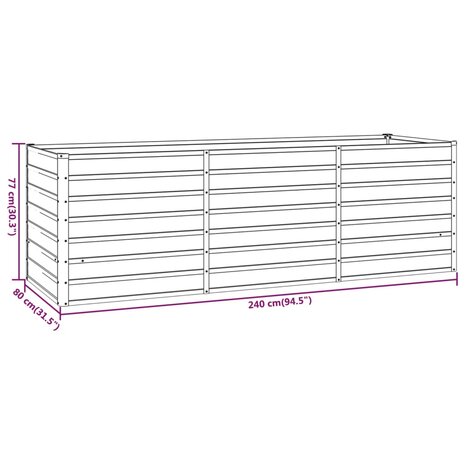 Plantenbak verhoogd 240x80x77 cm cortenstaal roestig 8