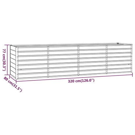 Plantenbak verhoogd 320x80x77 cm cortenstaal roestig 8