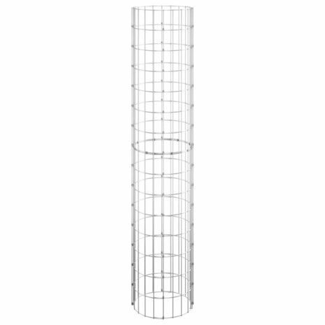 Gabion plantenbakken 3 st rond verhoogd Ø30x150 cm staal 4