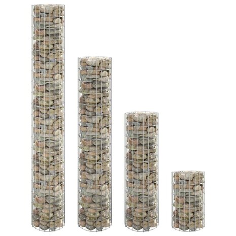 Gabion plantenbakken 4 st rond verhoogd Ø30x50/100/150/200 cm 1