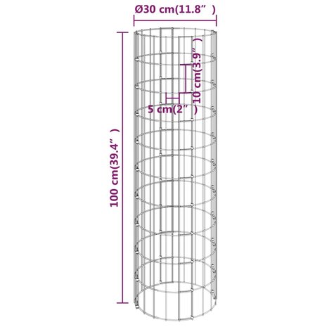 Gabion plantenbakken 4 st rond verhoogd Ø30x50/100/150/200 cm 6