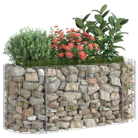 Gabion plantenbak verhoogd 120x50x50 cm gegalvaniseerd ijzer 3