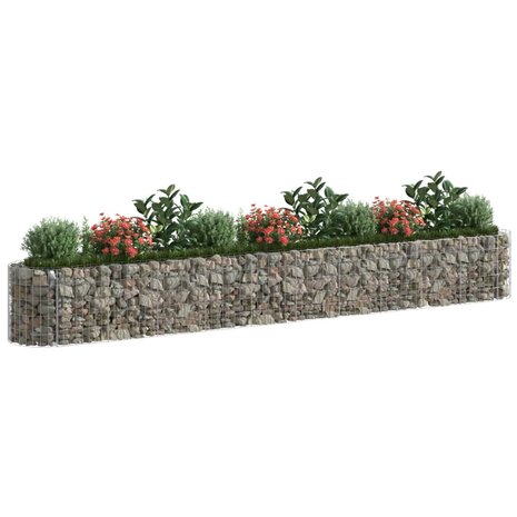 Gabion plantenbak verhoogd 400x50x50 cm gegalvaniseerd ijzer 3