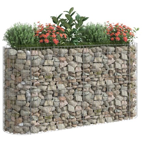 Gabion plantenbak verhoogd 190x50x100 cm gegalvaniseerd ijzer 7