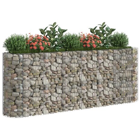 Gabion plantenbak verhoogd 260x50x100 cm gegalvaniseerd ijzer 7