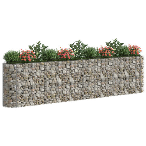 Gabion plantenbak verhoogd 400x50x100 cm gegalvaniseerd ijzer 3