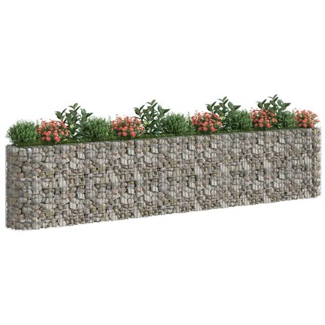 Gabion plantenbak verhoogd 470x50x100 cm gegalvaniseerd ijzer 3