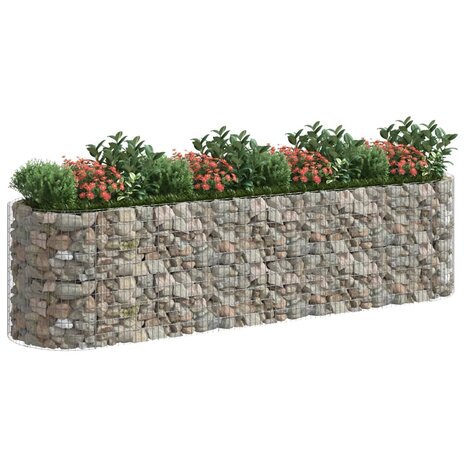 Gabion plantenbak verhoogd 400x100x100 cm gegalvaniseerd ijzer 3