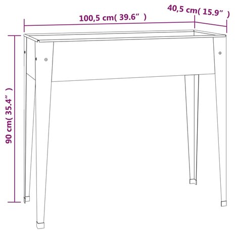 Plantenbak 100,5x40,5x90 cm gegalvaniseerd staal 6