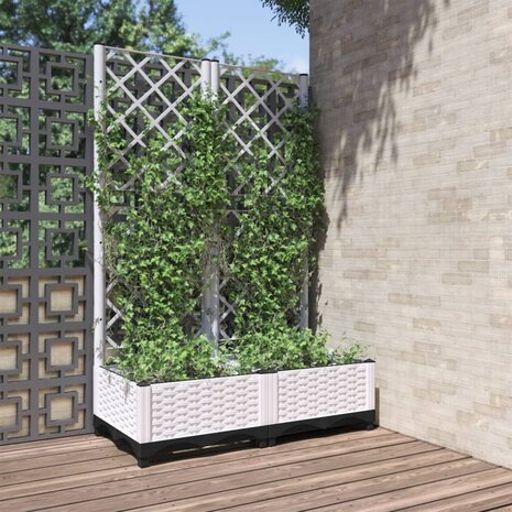 Plantenbak met latwerk 80x40x121,5 cm polypropeen 1