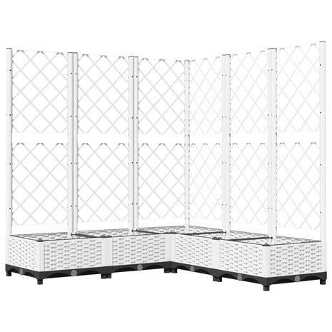 Plantenbak met latwerk 120x120x121,5 cm polypropeen wit 2