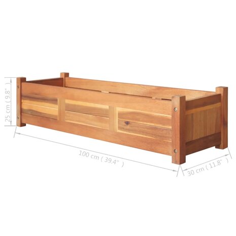 Plantenbakken verhoogd 2 st 100x30x25 cm acaciahout 6