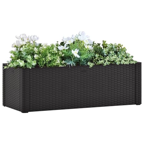 Plantenbak hoog zelfbewateringssysteem 100x43x33 cm antraciet 1