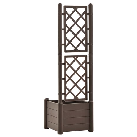 Plantenbak met latwerk 43x43x142 cm PP mokka 5