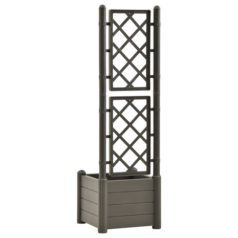 Plantenbak met latwerk 43x43x142 cm PP antracietkleurig 5