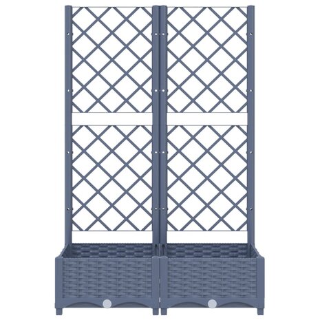 Plantenbak met latwerk 80x40x121,5 cm polypropeen donkergrijs 4