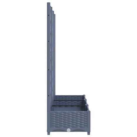 Plantenbak met latwerk 120x40x121,5 cm polypropeen donkergrijs 5