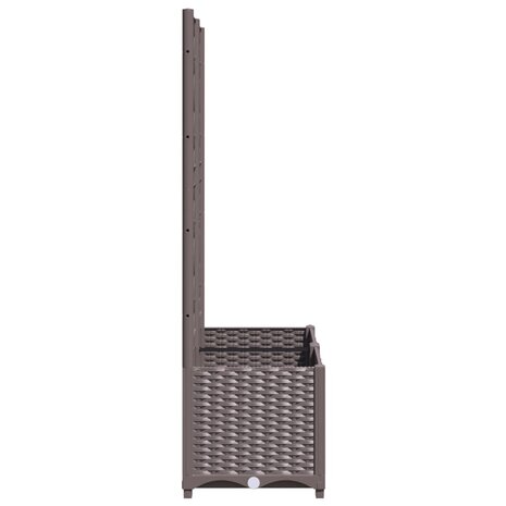 Plantenbak met latwerk 80x40x136 cm polypropeen bruin 5