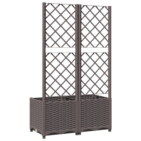 Plantenbak met latwerk 80x40x136 cm polypropeen bruin 6