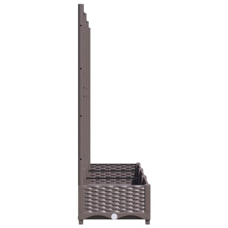 Plantenbak met latwerk 120x40x121,5 cm polypropeen bruin 5