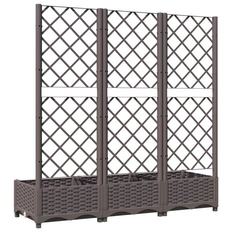 Plantenbak met latwerk 120x40x121,5 cm polypropeen bruin 6