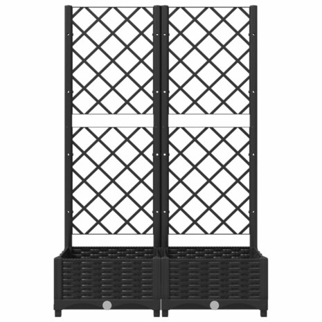 Plantenbak met latwerk 80x40x121,5 cm polypropeen zwart 4