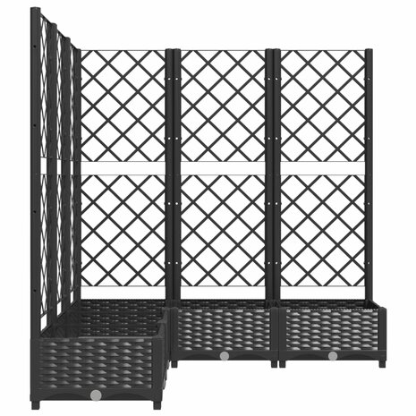 Plantenbak met latwerk 120x120x121,5 cm polypropeen zwart 5