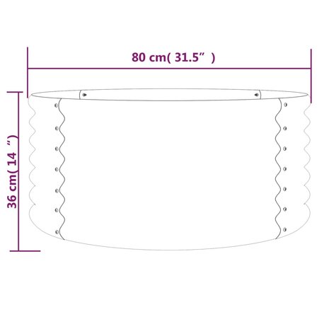 Plantenbak 80x80x36 cm gepoedercoat staal zilverkleurig 4