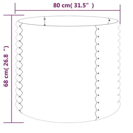 Plantenbak 80x80x68 cm gepoedercoat staal antracietkleurig 4