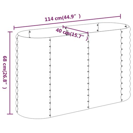 Plantenbak 114x40x68 cm gepoedercoat staal antracietkleurig 6