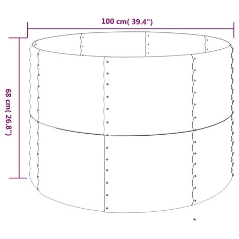 Plantenbak 100x100x68 cm gepoedercoat staal bruin 4