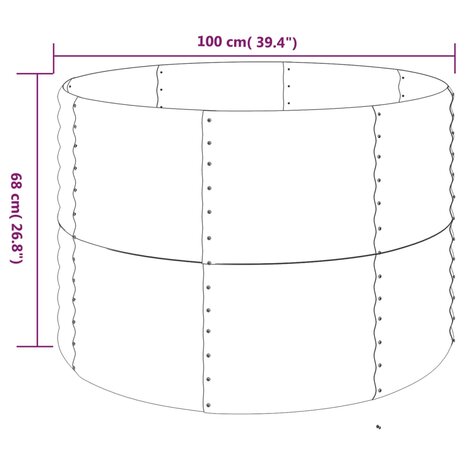 Plantenbak 100x100x68 cm gepoedercoat staal zilverkleurig 4