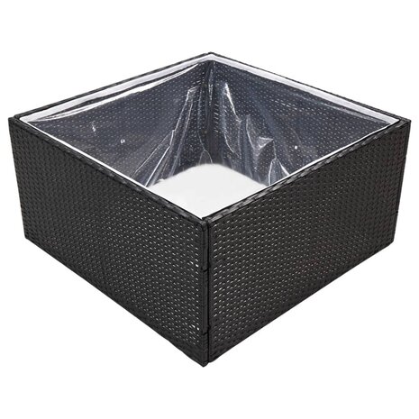 Plantenbak 80x80x40 cm poly rattan zwart 3