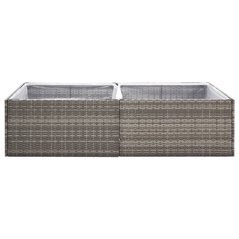 Plantenbak 157x80x40 cm poly rattan grijs 4