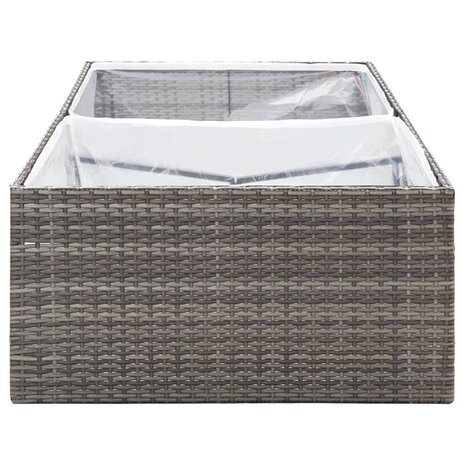 Plantenbak 157x80x40 cm poly rattan grijs 5