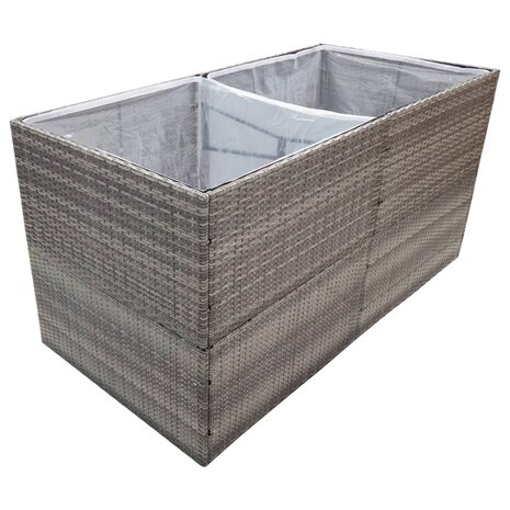 Plantenbak 157x80x80 cm poly rattan grijs 3