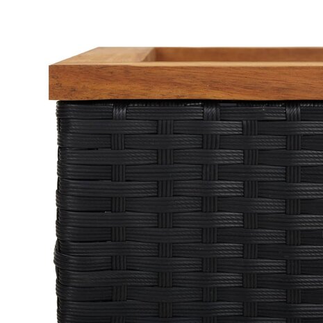 Plantenbak 40x40x40 cm poly rattan zwart 4