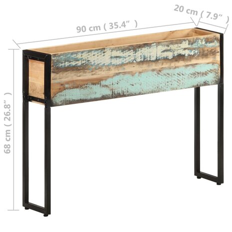 Plantenbak 90x20x68 cm massief gerecycled hout 5