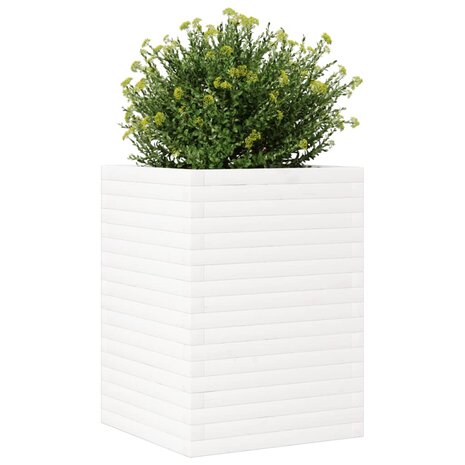 Plantenbak 50x50x68,5 cm massief grenenhout wit 4