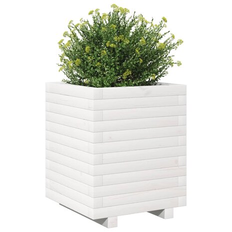 Plantenbak 40x40x49,5 cm massief grenenhout wit 4