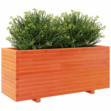 Plantenbak 110x40x49,5 cm massief grenenhout wasbruin 4