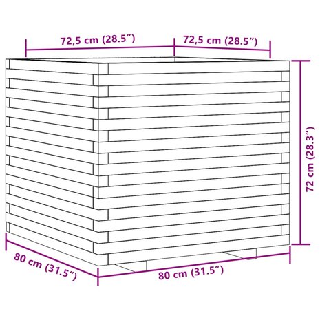 Plantenbak 80x80x72 cm massief douglashout 10