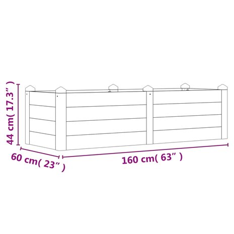 Plantenbak verhoogd 160x60x44 cm massief acaciahout 6