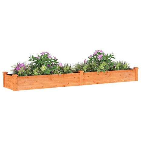 Plantenbak verhoogd met voering 240x45x25 cm vurenhout bruin 3