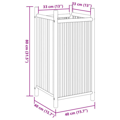 Plantenbak 40x40x80 cm bamboe 8