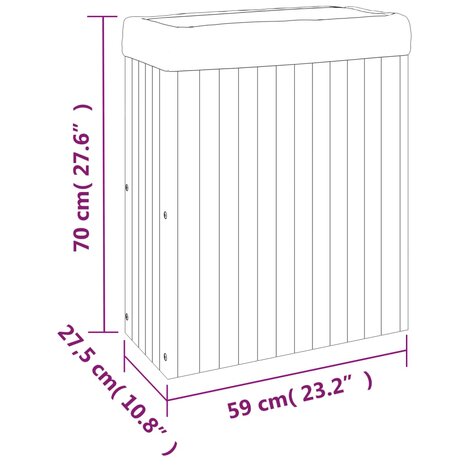 Plantenbak 59x27,5x70 cm massief acaciahout 10